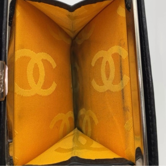 Chanel Quilted Leather Cambon Wallet Black/Yellow - Picture 13 of 15